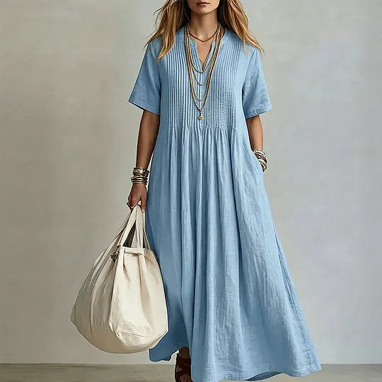 👗 Γυναικείο φόρεμα με χαλαρή εφαρμογή και V λαιμόκοψη ✨
