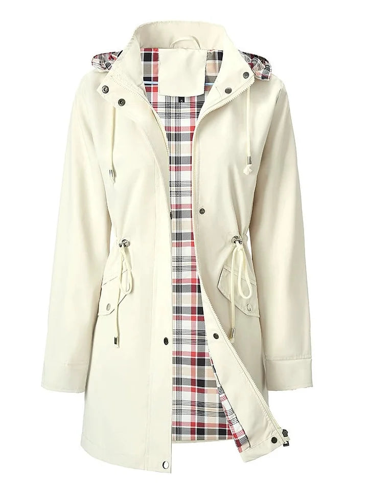 🍂Φθινοπωρινές Εκπτώσεις 49% 💗🧥Απολύτως Αδιάβροχο Γυναικείο Μπουφάν με Καρό 🍃