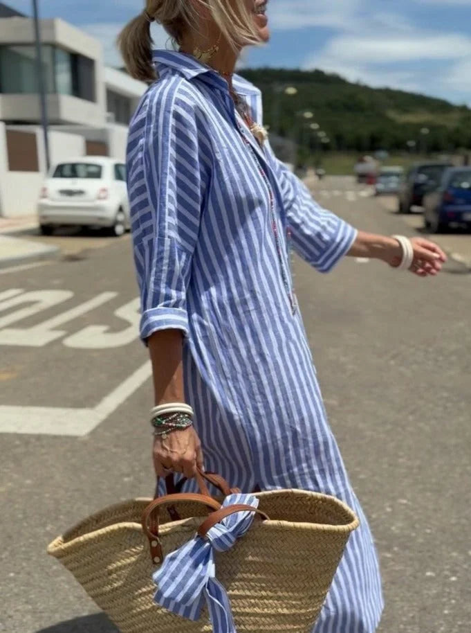 Κλασικό ριγέ πουκάμισο φόρεμα