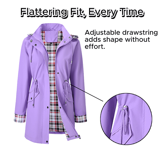 🍂Φθινοπωρινές Εκπτώσεις 49% 💗🧥Απολύτως Αδιάβροχο Γυναικείο Μπουφάν με Καρό 🍃