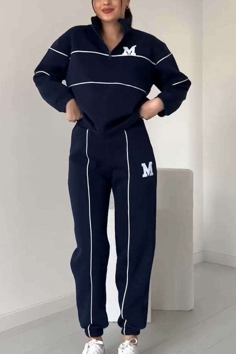 Γυναικείο casual σετ δύο τεμαχίων με μακριά μανίκια από καθαρό βαμβάκι