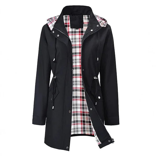 🍂Φθινοπωρινές Εκπτώσεις 49% 💗🧥Απολύτως Αδιάβροχο Γυναικείο Μπουφάν με Καρό 🍃