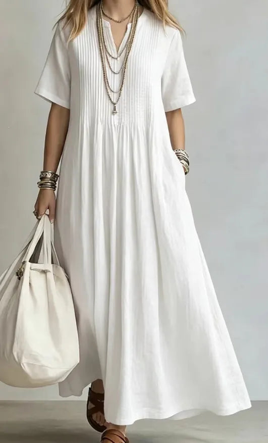 👗 Γυναικείο φόρεμα με χαλαρή εφαρμογή και V λαιμόκοψη ✨