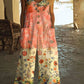 Γυναικεία vintage casual ολόσωμη φόρμα με φλοράλ patchwork