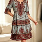 💃 Φόρεμα για κορίτσια σε στυλ boho με V λαιμόκοψη και βολάν
