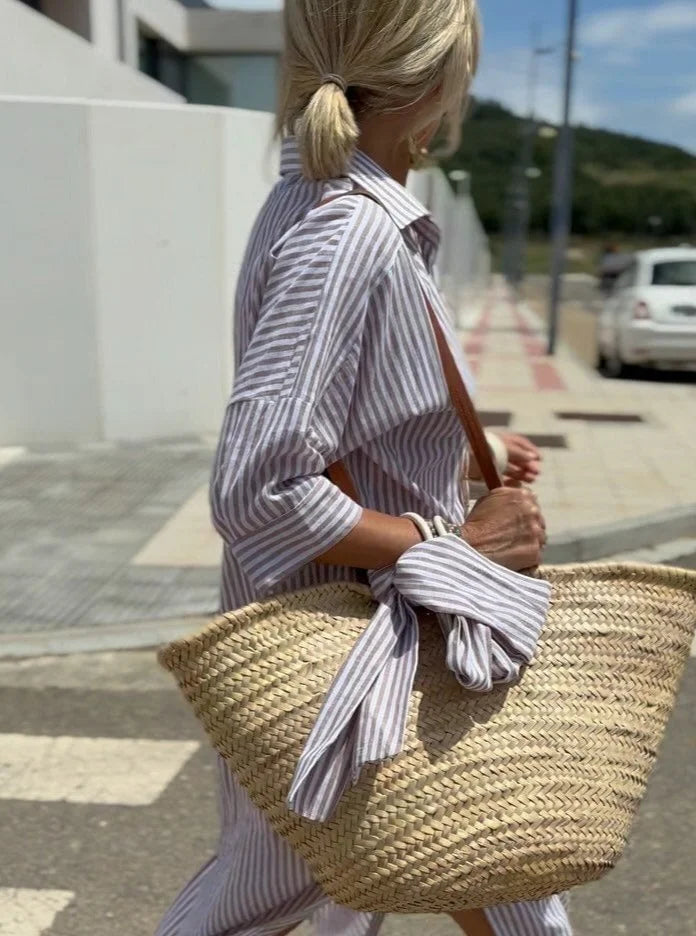Κλασικό ριγέ πουκάμισο φόρεμα